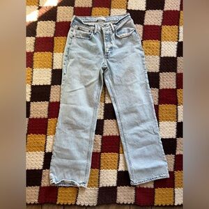 Abercrombie & Fitch Light Blue Low Rise Straight Leg Jeans